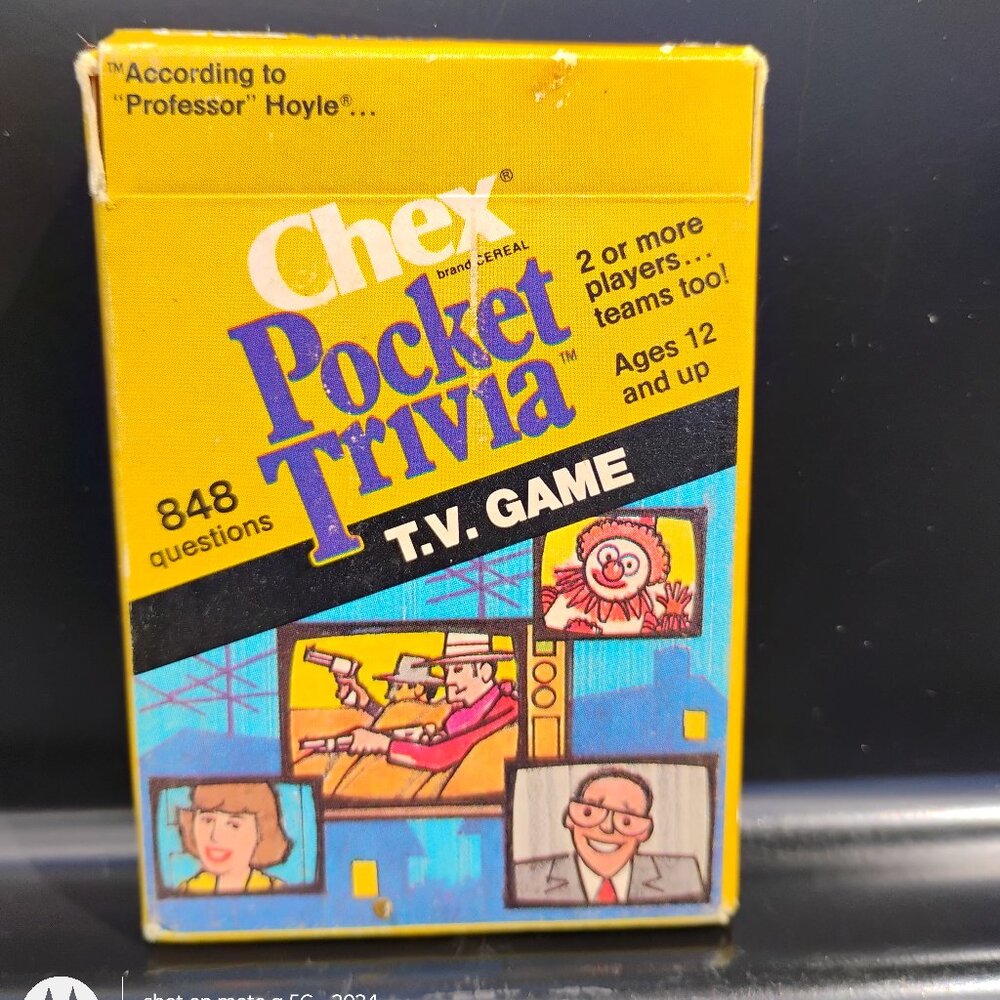 trivia cards Chex brand cereal pocket TV trivia game NIP cards unused 1980s
